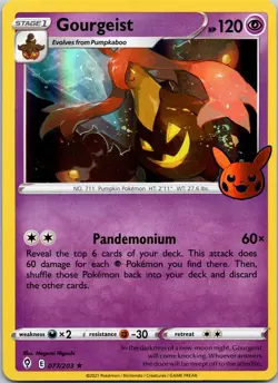 Gourgeist 077/203 Holo Trick or Trade BOOster 2022 Halloween Pokemon NM PF - Image 1