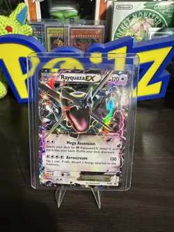 Pokemon Rayquaza EX XY69 Shiny Black Star Promo 2015 Holo Card LP MP Condition - Image 1