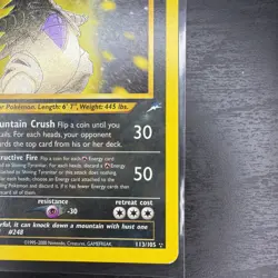 2002 Neo Destiny Shining Tyranitar 113/105 Holo Foil Pokemon Secret Rare LP - Image 5