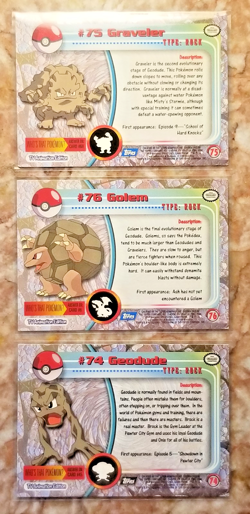 🔥 GEODUDE / GRAVELER / GOLEM 🔥 Lot of 3 TOPPS Pokemon Cards NM-M - Image 3