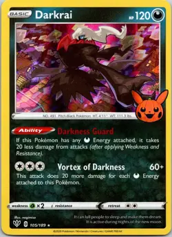 Darkrai 105/189 Holo Trick or Trade BOOster 2022 Halloween Pokemon NM PF - Image 1