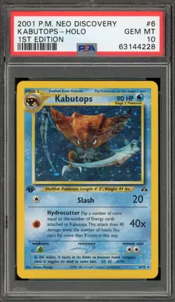 Pokemon Kabutops Neo Discovery 1st Edition Holo Rare #6 PSA 10 Gem Mint - Image 1