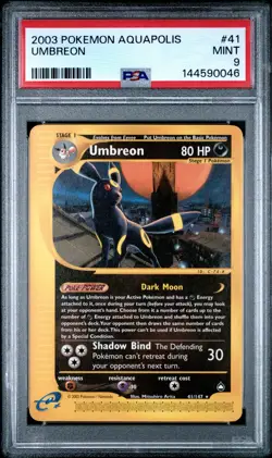 2003 POKEMON AQUAPOLIS #41 UMBREON PSA 9 - Image 1