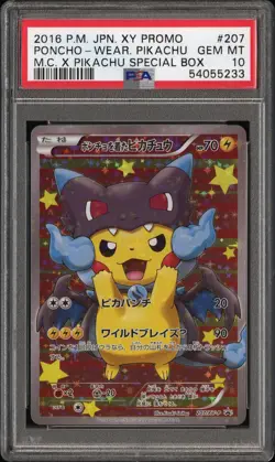 2016 Pokemon JPN XY Poncho Pikachu M Charizard X #207 PSA 10 Pikachu Special Box - Image 1