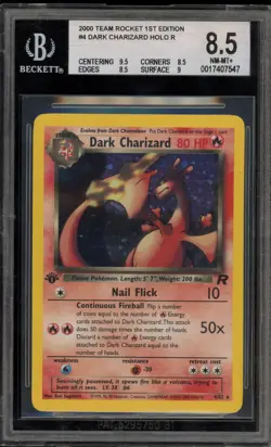 Pokemon Dark Charizard Team Rocket 1st Edition Holo Rare #4 BGS 8.5 - Image 1