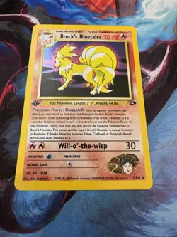 2000 Pokemon Gym Challenge 1st Edition Brock's Ninetales LP - Image 1
