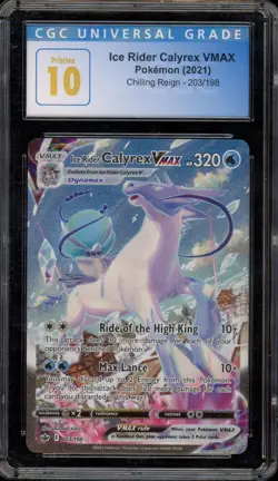 Pokemon Ice Rider Calyrex VMAX Chilling Reign Full Alt Art #203 CGC 10 Pristine - Image 1