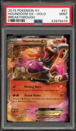 Pokemon Houndoom EX XY Breakthrough Holo Rare #21 PSA 9 Mint - Image 1