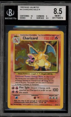 Pokemon Charizard Base Set Unlimited Holo Rare #4 BGS 8.5 - Image 1