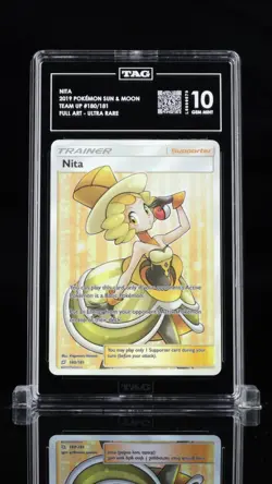 2019 POKEMON SUN & MOON TEAM UP #180 FULL ART/NITA TAG 10 1st Rank - Image 1