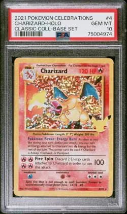 Charizard-Holo Pokemon Celebrations Classic Collection 4 NM PSA 10 - Image 1