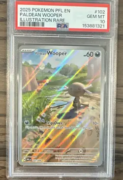 Pokemon Paldean Wooper Phantasmal Flames 102/094 Illustration Rare Holo PSA 10 - Image 1