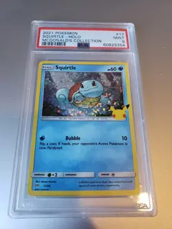 2021 POKEMON MCDONALD'S COLL #17 SQUIRTLE PSA 9 McDonald's Squirtle Holo - Image 1