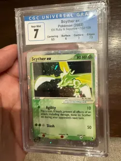 CGC 7 Pokemon Scyther ex 102/109 EX Ruby & Sapphire Ultra Rare Holo - Image 1
