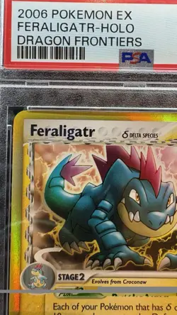 2006 POKEMON EX DRAGON FRONTIERS #2 FERALIGATR-HOLO PSA 7 - Image 4