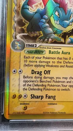 2006 POKEMON EX DRAGON FRONTIERS #2 FERALIGATR-HOLO PSA 7 - Image 5