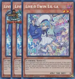 Yugioh! 3x Live☆Twin Lil-la RA04-EN036 Secret Rare 1st Ed NM - Image 1