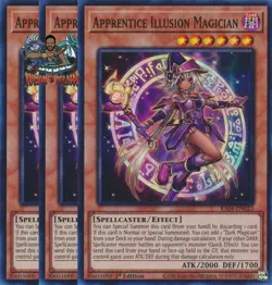 Yugioh! 3x Apprentice Illusion Magician RA04-EN023 Ultra Rare 1st Ed NM - Image 1