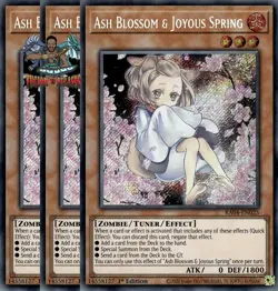 Yugioh! 3x Ash Blossom & Joyous Spring Alt Art RA04-EN025 Secret Rare 1st Ed NM - Image 1