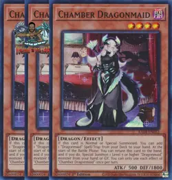 Yugioh! 3x Chamber Dragonmaid RA04-EN032 Super Rare 1st Ed NM - Image 1