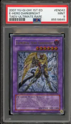 Yu-Gi-Oh! Elemental Hero Darkbright 1st Edition Ultimate Rare TAEV-EN042 PSA 9 - Image 1