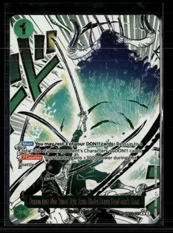 One Piece Card Game Demon Aura Nine Sword Style Zoro (Alt Art) R • OP12-037 - Image 1