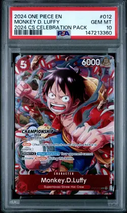 2024 One Piece Championship MONKEY D. LUFFY Celebration Pack #012 GEM MT PSA 10 - Image 1