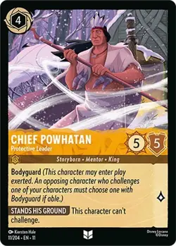 Disney Lorcana Winterspell Uncommon COLD FOIL - 11 Chief Powhatan, Protective - Image 1