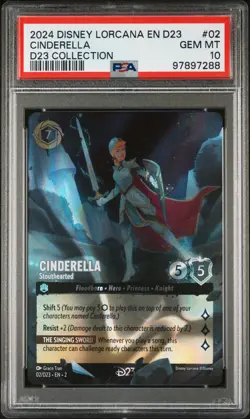 2024 DISNEY LORCANA EN D23-D23 EXPO PROMO #02 CINDERELLA - STOUTHEARTED PSA 10 - Image 1
