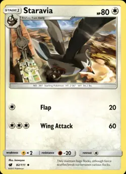 Staravia 82/111 | Sun & Moon - Crimson Invasion | Pokemon TCG | ENG | Uncommon - Image 2
