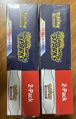 Pokemon TCG Surging Sparks ETB + Booster Bundle Costco Pack Sealed *Lot of 2* - Image 2