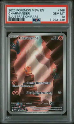 2023 Pokemon Mew 151 CHARMANDER #168 GEM MT PSA 10 Illustration Rare - Image 1