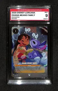 2026 Disney Lorcana TCG Winterspell #224 Ohana Means Family EN Overtime Grade 9 - Image 1