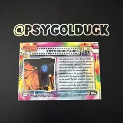Introductions Mewtwo Strikes Back Textured Holo Pokemon Card Topps Black Logo 21 - Image 2