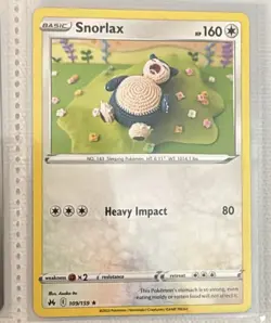 Snorlax 109/159 NM Pokemon Card Crown Zenith - Image 1