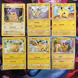 Pikachu 6 Card Collection Set TCG 35/108, 40/147, 54/214, 65/202, 49/195, 18/091 - Image 1