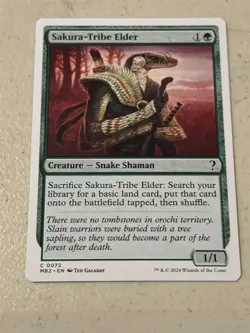 mtg white border Sakura-Tribe Elder, Mystery Booster 2, unplayed - Image 1