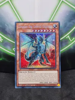 Yugioh Timaeus the United Dragon MP23-EN003 Prismatic Secret Rare 1st Edition NM - Image 1
