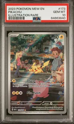 2023 POKEMON MEW EN-151 ILLUSTRATION RARE #173 PIKACHU PSA 10 - Image 1