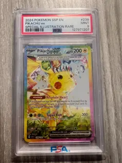 Pokemon TCG Surging Sparks #238 Pikachu ex Special Illustration Rare PSA 9 - Image 1