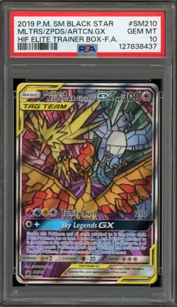 Pokemon Moltres & Zapdos & Articuno GX Hidden Fates ETB FA Promo SM210 PSA 10 - Image 1