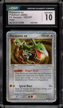 Pokemon Rayquaza ex EX Deoxys Holo Ultra Rare #102 CGC 10 Gem Mint - Image 1