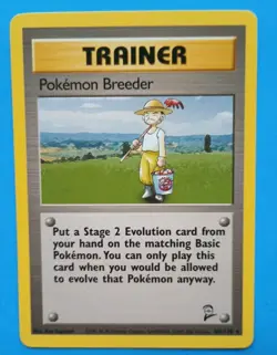 POKEMON Card Base Set 2 TRAINER POKEMON BREEDER 105/130 Normal Rare LP/EX 1999! - Image 1