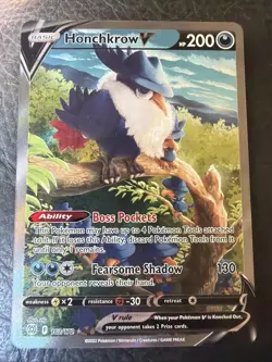 Pokemon TCG Honchkrow V 162/172 Ultra Rare Alt Full Art Brilliant Stars Holo - Image 1