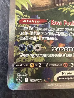 Pokemon TCG Honchkrow V 162/172 Ultra Rare Alt Full Art Brilliant Stars Holo - Image 2