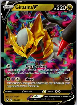 Giratina V 130/196 Holo V Rare Lost Origin Pokemon Near Mint - Image 1
