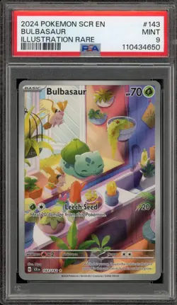 Pokemon Bulbasaur Stellar Crown Illustration Rare #143 PSA 9 Mint - Image 1