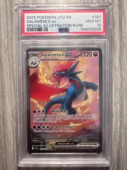 Pokemon TCG Journey Together #187 Salamence ex Special Illustration Rare PSA 10 - Image 1