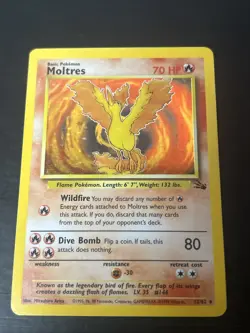 Moltres 12/62 Unlimited Holo Fossil Pokemon TCG #2 - Image 1