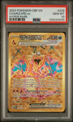 2023 Pokemon Obsidian Flames CHARIZARD EX #228 GEM MT PSA 10 Hyper Rare - Image 1